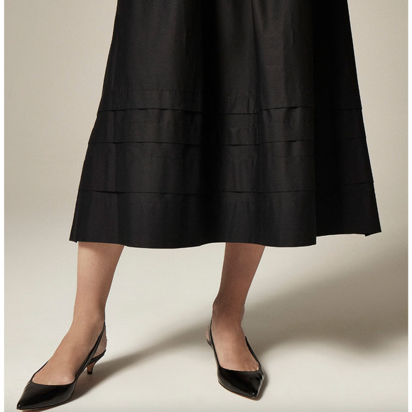 J.Crew Drop Waist Mixy Dress Midi Cotton A Line Minimalist Black Small NWT - Picture 3 of 11